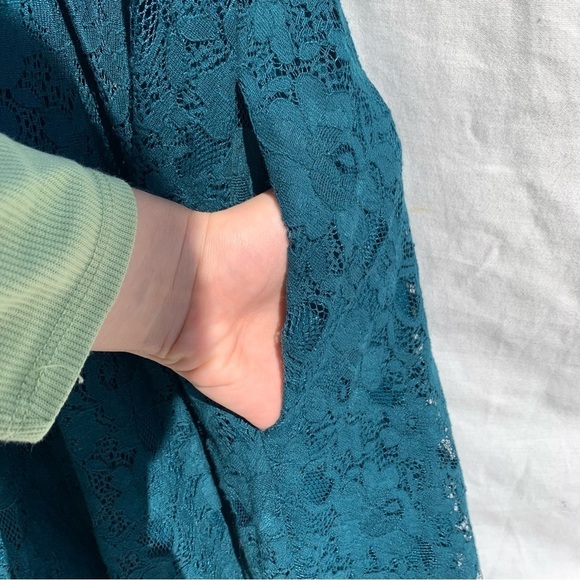 BCBGMaxazria Julya Teal Green Dress Special Occasion Lace Cocktail Sz 6 - Picture 7 of 12